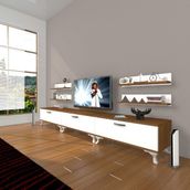 Decoraktiv Eko 200R Mdf Silver Ceviz Beyaz Tv Ünitesi