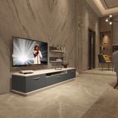 Decoraktiv Eko 200T Mdf Gold Beyaz Antrasit Tv Ünitesi