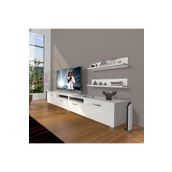 Decoraktiv Eko 220R MDF Parlak Beyaz Tv Ünitesi