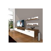 Decoraktiv Eko 220R SLM Krom Ayaklı Ceviz Siyah Tv Ünitesi
