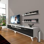 Decoraktiv Eko 220R SLM Retro Beyaz Ceviz Tv Ünitesi