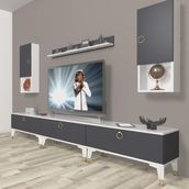Decoraktiv Eko 270DA MDF Gold Beyaz Antrasit TV Ünitesi