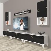 Decoraktiv Eko 270DA MDF Gold Beyaz Siyah TV Ünitesi