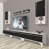 Decoraktiv Eko 270TA Mdf Silver Beyaz Siyah Tv Ünitesi