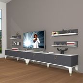 Decoraktiv Eko 360R Mdf Gold Beyaz Antrasit Tv Ünitesi