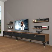 Decoraktiv Eko 360R Mdf Gold Ceviz Siyah Tv Ünitesi