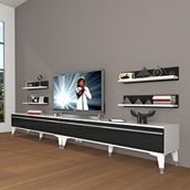 Decoraktiv Eko 360R Mdf Silver Beyaz Siyah Tv Ünitesi