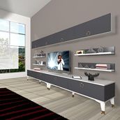 Decoraktiv Eko 360Y Mdf Gold Beyaz Antrasit Tv Ünitesi