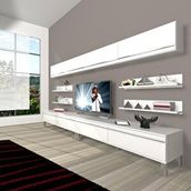 Decoraktiv Eko 360Y Mdf Krom Ayaklı Parlak Beyaz Tv Ünitesi