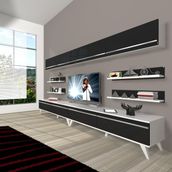 Decoraktiv Eko 360Y Mdf Retro Beyaz Siyah Tv Ünitesi