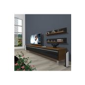 Decoraktiv Eko 4 Mdf Std Ceviz Siyah Krom Ayaklı Tv Ünites