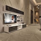 Decoraktiv EKO 5 Mdf Dvd Beyaz Siyah Mermer Tv Ünitesi
