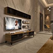 Decoraktiv EKO 5 Mdf Dvd Pera Siyah Gold Tv Ünitesi