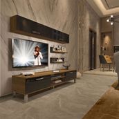 Decoraktiv EKO 5 Mdf Dvd Pera Siyah Krom Ayaklı Tv Ünitesi