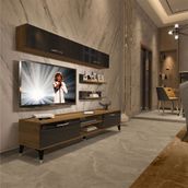 Decoraktiv EKO 5 Mdf Dvd Pera Siyah Silver Tv Ünitesi