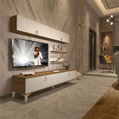 Decoraktiv EKO 5 Mdf Std Beyaz Pera Gold Tv Ünitesi