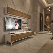Decoraktiv EKO 5 Mdf Std Beyaz Pera Silver Tv Ünitesi