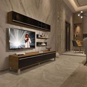 Decoraktiv EKO 5 Mdf Std Pera Siyah Krom Ayaklı Tv Ünitesi