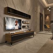 Decoraktiv EKO 5 Mdf Std Pera Siyah Silver Tv Ünitesi