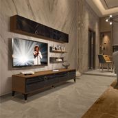 Decoraktiv EKO 5 Mdf Std Siyah Mermer Gold Tv Ünitesi