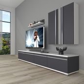 Decoraktiv Eko 5200T Mdf Rustik 200x40x40 cm Antrasit Tv Ünitesi