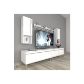 Decoraktiv Eko 5200TA Mdf Krom Ayaklı 200x40x48 cm Beyaz Antrasit Tv Ünitesi