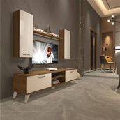 Decoraktiv EKO 5D Mdf Dvd Beyaz Pera Retro Tv Ünitesi