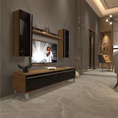 Decoraktiv EKO 5D Mdf Std Pera Siyah Krom Ayaklı Tv Ünitesi
