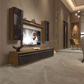 Decoraktiv EKO 5D Mdf Std Pera Siyah Mermer Tv Ünitesi