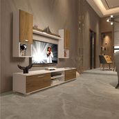 Decoraktiv EKO 5DA Mdf Dvd Pera Beyaz Tv Ünitesi