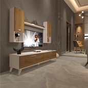 Decoraktiv EKO 5DA Mdf Std Beyaz Pera Retro Tv Ünitesi
