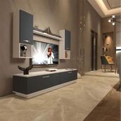 Decoraktiv EKO 5DAB Mdf Std Beyaz Antrasit Tv Ünitesi