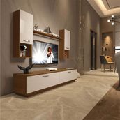 Decoraktiv EKO 5DAB Mdf Std Beyaz Ceviz Tv Ünitesi