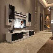 Decoraktiv EKO 5DAB Slm Dvd Beyaz Siyah Tv Ünitesi