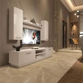 Decoraktiv EKO 5DB Mdf Dvd Parlak Beyaz Tv Ünitesi