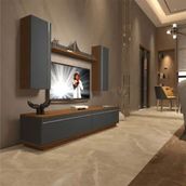 Decoraktiv EKO 5DB Mdf Std Ceviz Antrasit Tv Ünitesi
