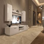 Decoraktiv EKO 5DB Slm Dvd Parlak Beyaz Tv Ünitesi