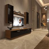 Decoraktiv EKO 5DB Slm Std Ceviz Siyah Tv Ünitesi