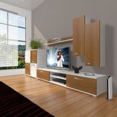 Decoraktiv Eko 6 SLM DVD Ceviz Beyaz Tv Ünitesi