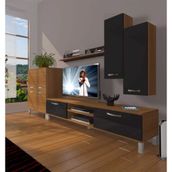 Decoraktiv Eko 6 SLM DVD Krom Ayaklı Ceviz Beyaz Tv Ünitesi