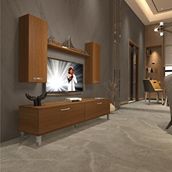 Decoraktiv Eko 7 SLM STD Krom Ayaklı Naturel Ceviz Tv Ünitesi