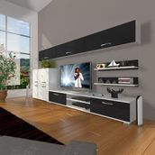 Decoraktiv Eko 8 SLM DVD Beyaz Siyah Tv Ünitesi