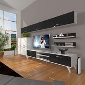Decoraktiv Eko 8 SLM DVD Retro Beyaz Siyah Tv Ünitesi