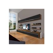 Decoraktiv Eko 8Y MDF Ceviz Siyah Tv Ünitesi