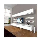 Decoraktiv Eko 8Y MDF Retro Parlak Beyaz Tv Ünitesi