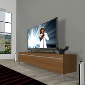 Decoraktiv Naturel Ceviz Eko 140 T Mdf Krom Ayaklı Tv Ünitesi