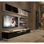 Decoraktiv Trendstyle 5220 Beyaz Siyah Slm Tv Ünitesi Tv Sehpası