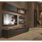Decoraktiv Trendstyle 5220 Mdf Ceviz Antrasit Tv Ünitesi Tv Sehpası