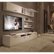 Decoraktiv Trendstyle 5220 Parlak Beyaz Slm Tv Ünitesi Tv Sehpası