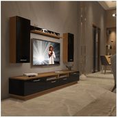 Decoraktiv Trendstyle 5220d Slm Ceviz Siyah Tv Ünitesi